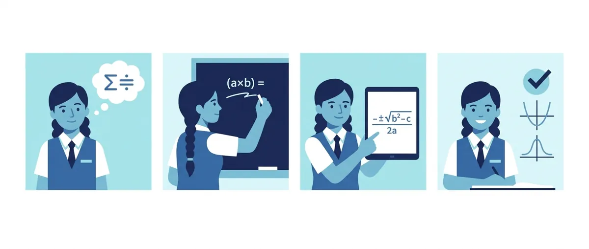 Step-by-step visual guide to solving quadratic equations for Class 10 CBSE students